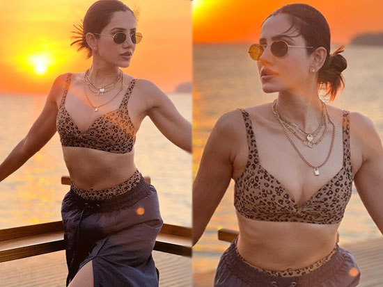 Staggering Looks Of Sonnalli Seygall In Leopard Printed Top